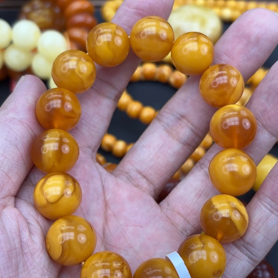 琥珀未镶嵌手链蜜蜡