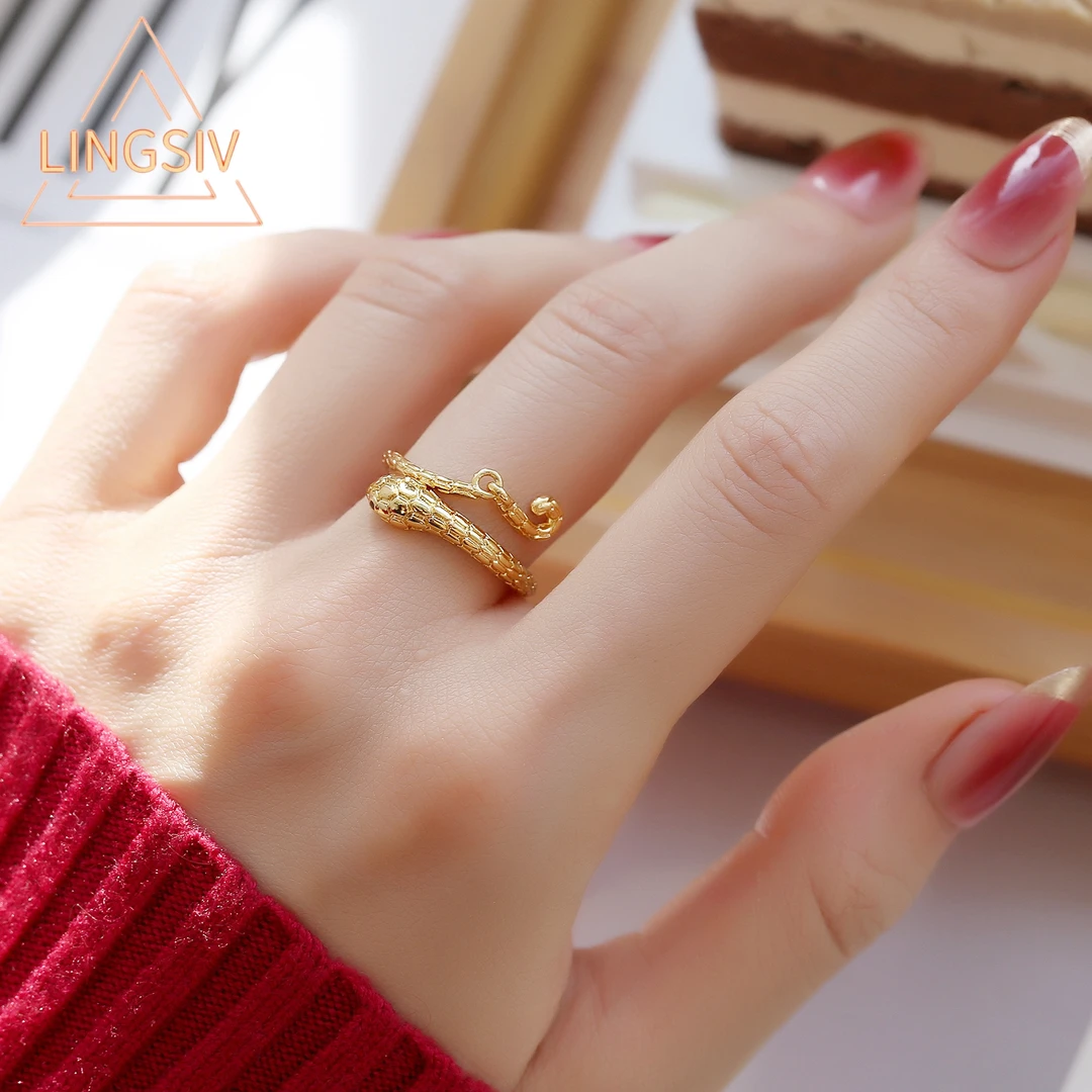 铜合金戒指 可调节灵蛇摆尾戒指女个性小众轻奢鳞片素款女ins指环