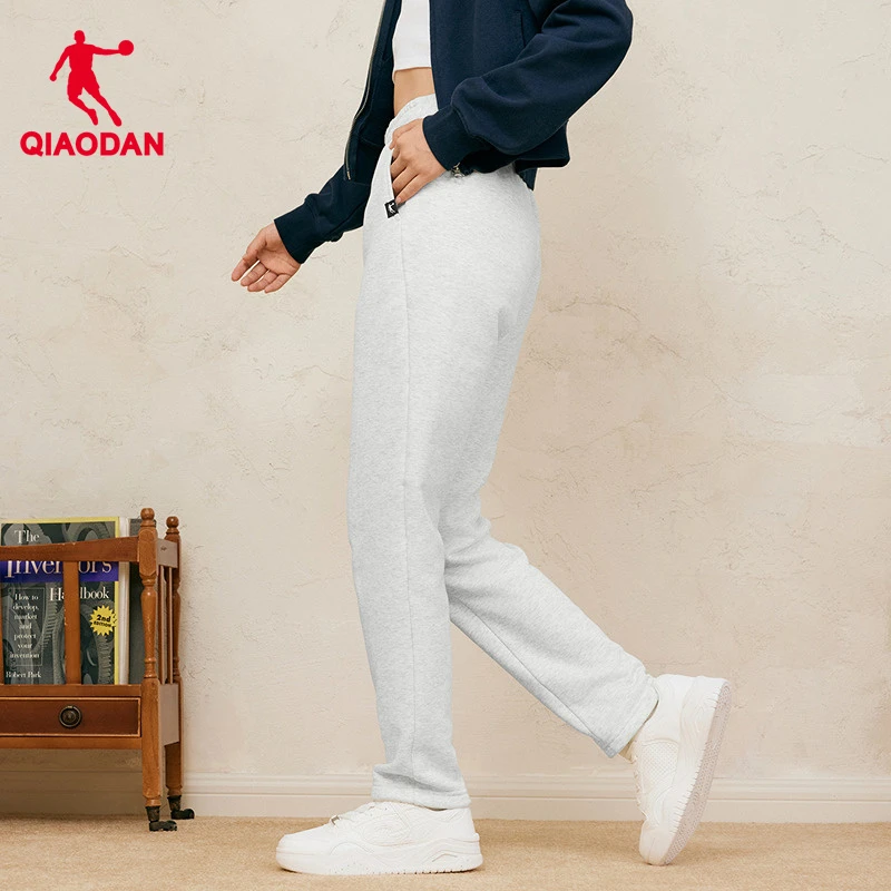 乔丹加绒修身长裤女生直筒卫裤2025冬季新款保暖暖绒裤子休闲百搭