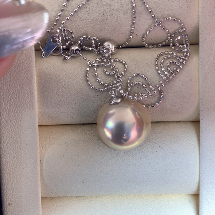 银S925镶嵌颈饰拼合珍珠（马贝珠）