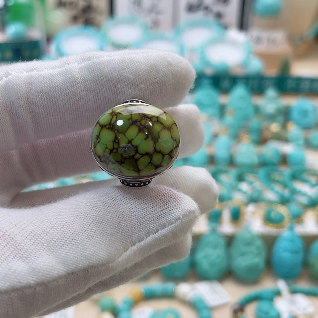 绿松石珠宝奇石银S925镶嵌