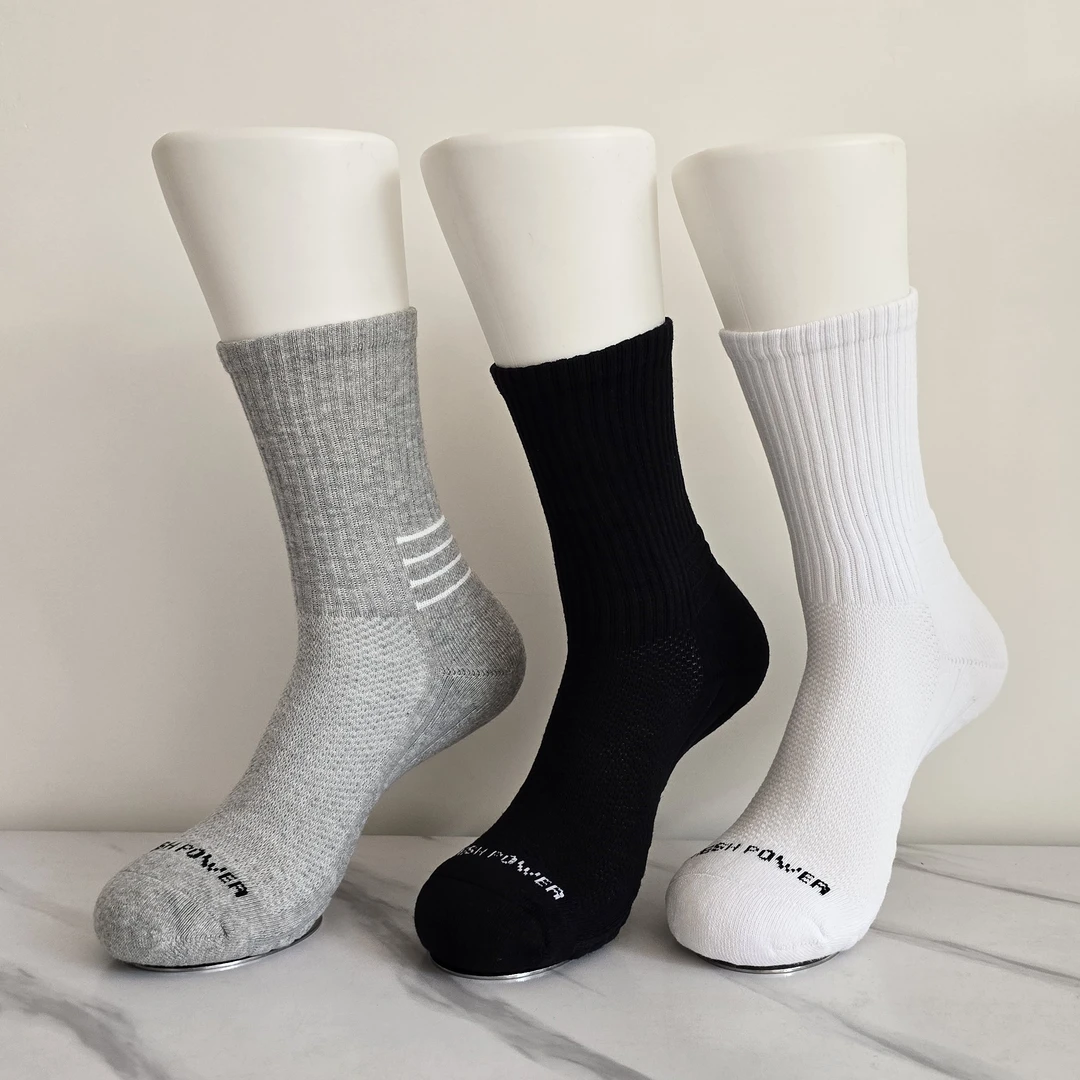 四季毛巾底运动男袜 棉含量85.3%