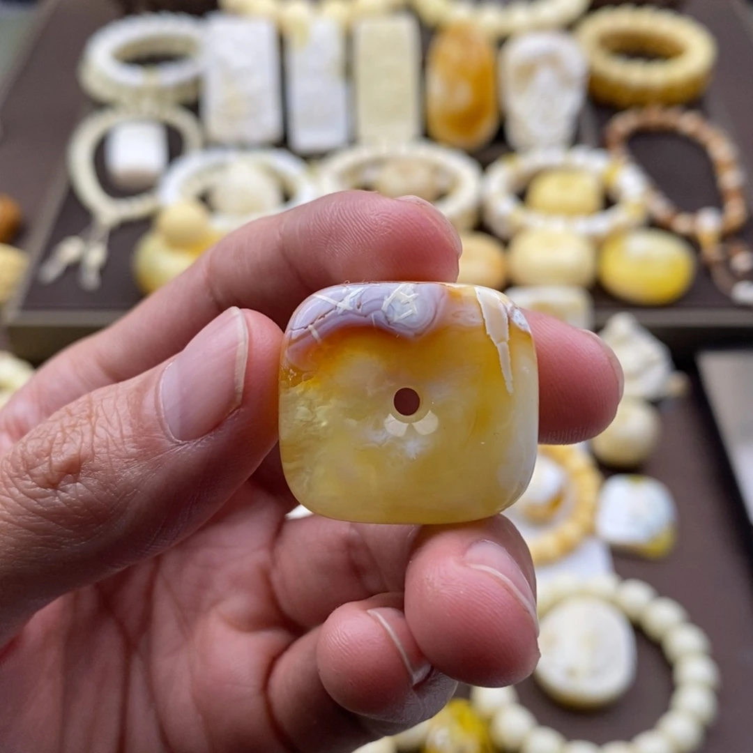 琥珀裸石未镶嵌蜜蜡吊坠项链腰链