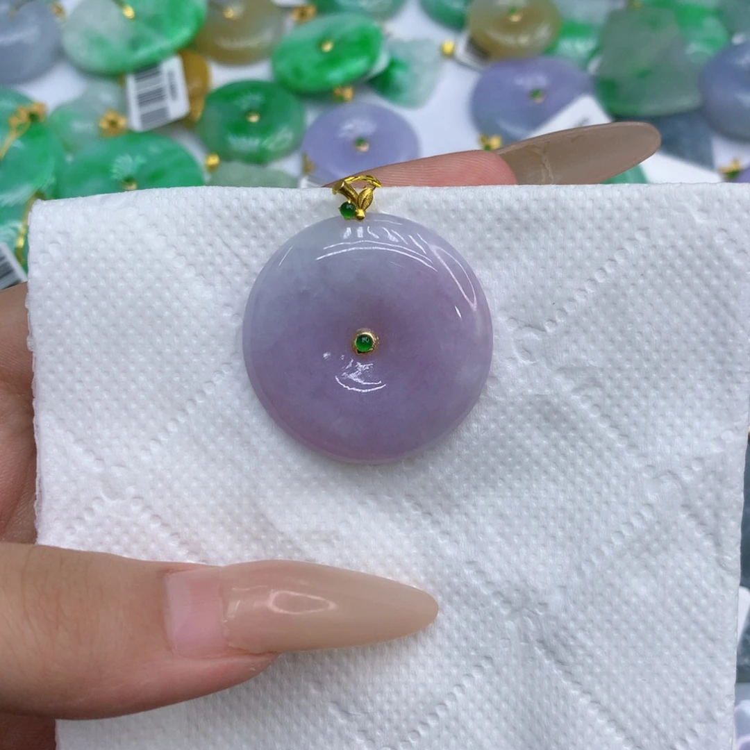 风***儿颈饰18K金镶嵌翡翠111111111111