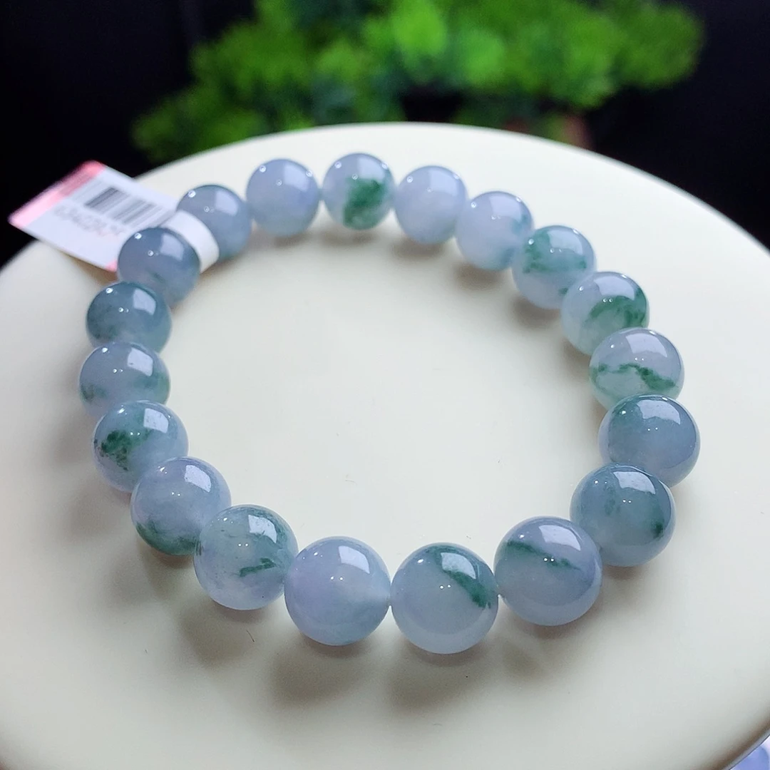 未镶嵌手串翡翠实力白绳！强推！卡10mm冰紫飘花 莫奈！