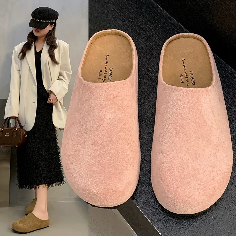 勃肯鞋女2025春季新款外穿厚底软底博肯包头半拖鞋一脚蹬懒人单鞋