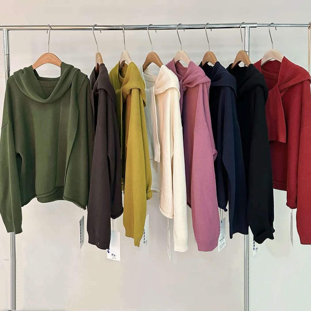 厚款纯色保暖单件长袖圆领毛衣百搭时尚带帽套头韩版