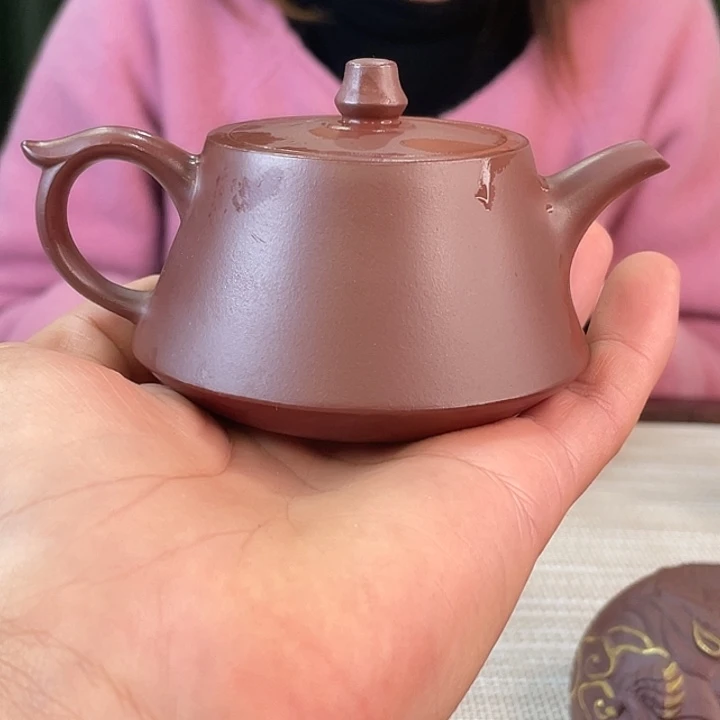 紫砂紫泥柱础壶闪购