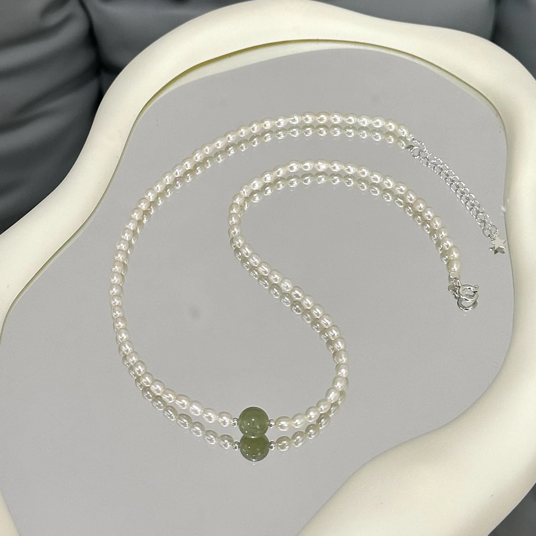 链子925银 天然高品珍珍925银配饰项链