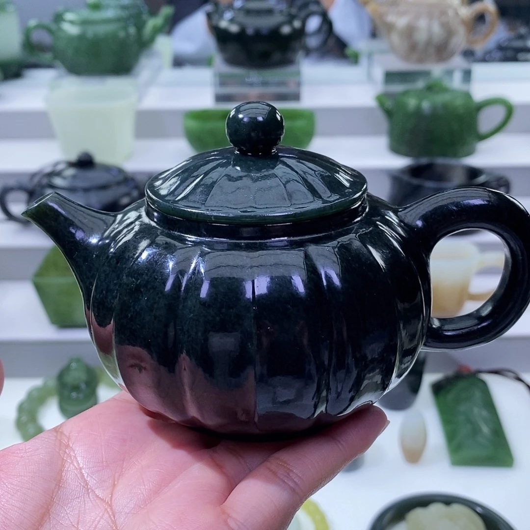 和田玉未镶嵌挂件茶壶