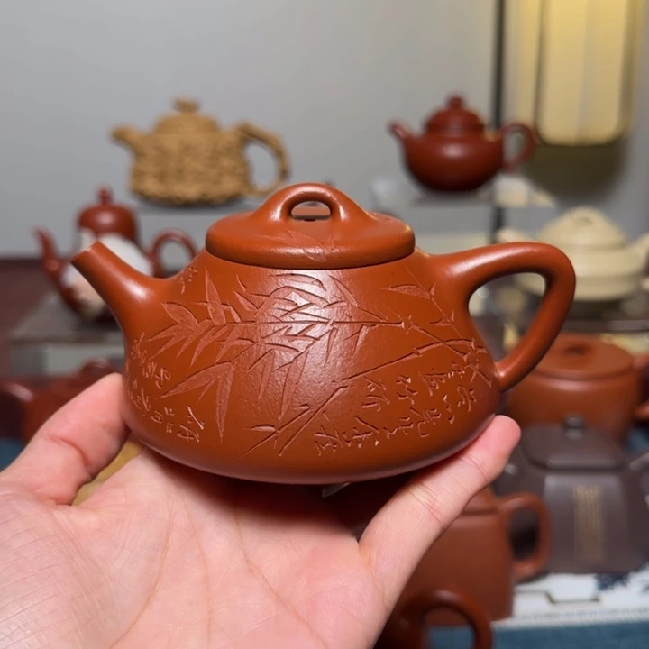 茶壶紫砂全手工子冶石瓢小煤窑朱泥 230cc
