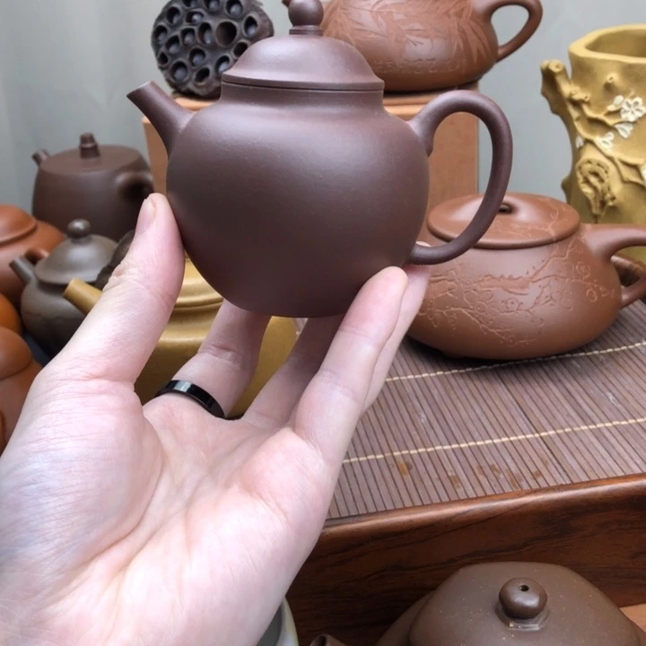 紫砂茶壶清宫灯 紫泥 120cc