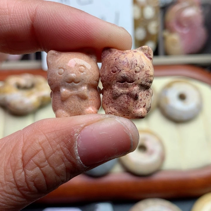 硅化珊瑚（珊瑚玉）颈饰未镶嵌