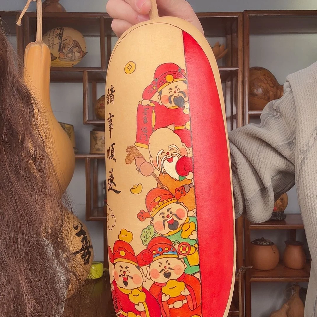 吃****卜五福一物一拍葫芦烙画