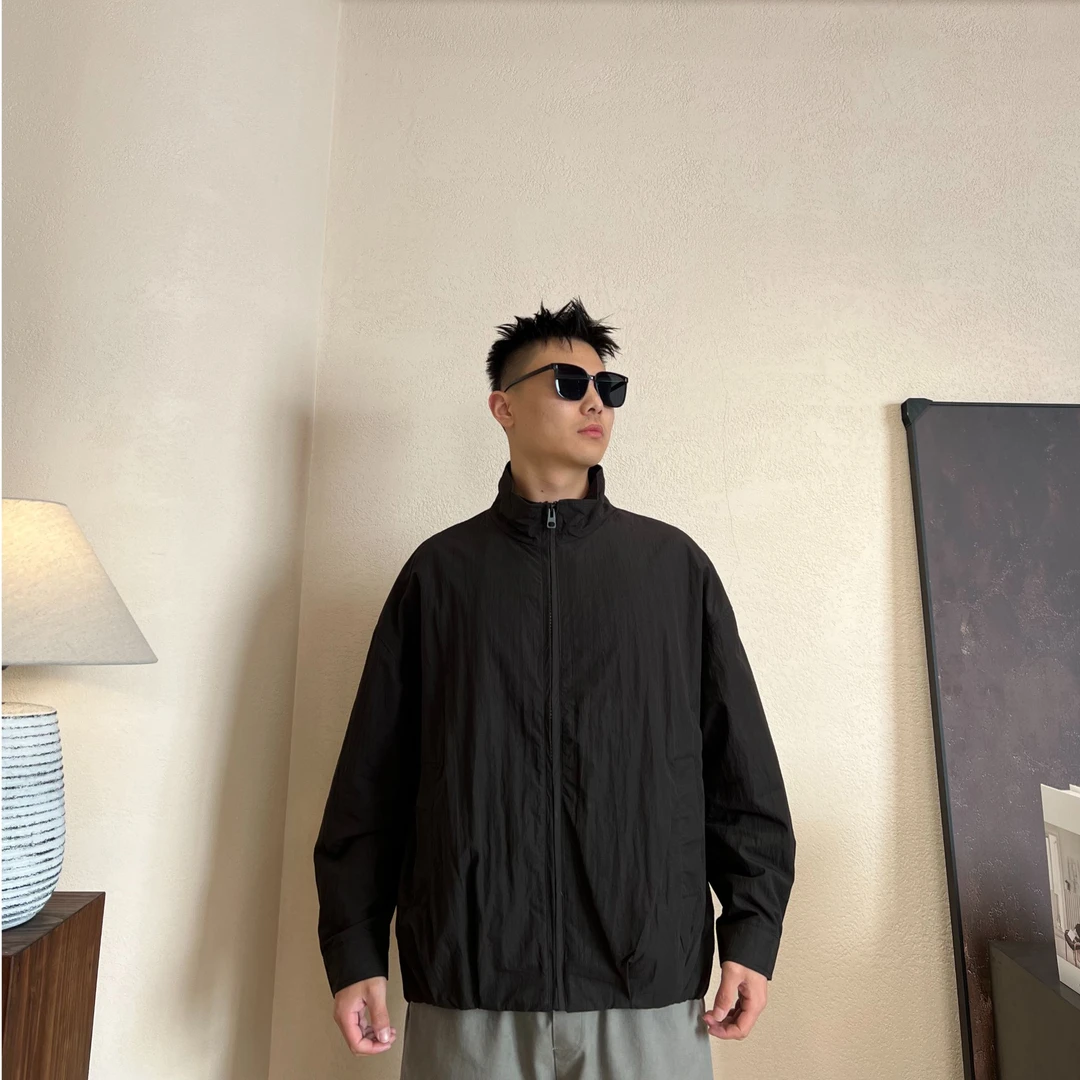 春季男士纹理感立领薄款休闲外套122