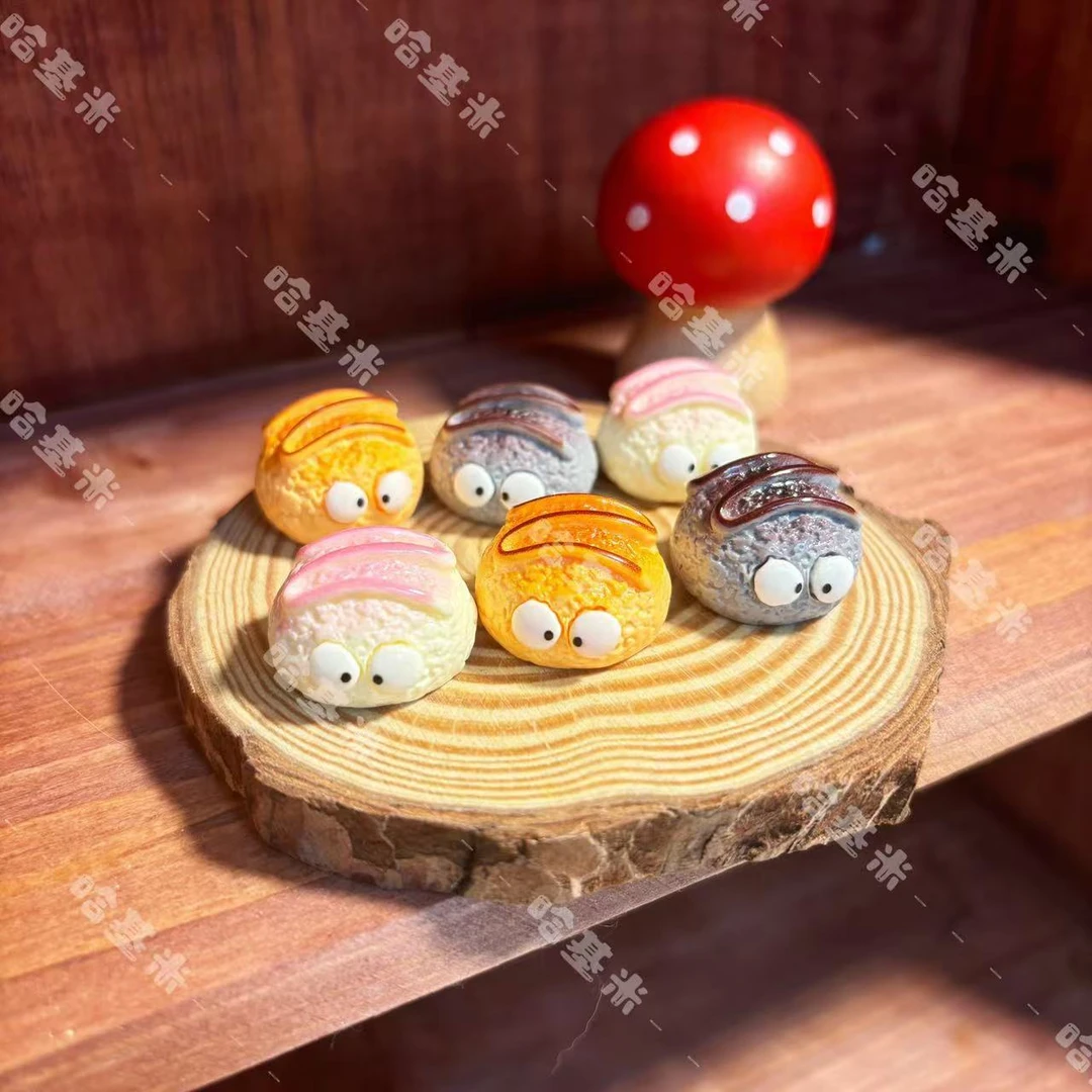 【哈基米定制链接】呆煤球泡芙树脂仿真食玩diy摆件