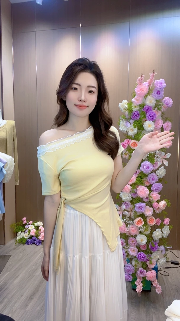 花边蕾丝一字肩短袖t恤女装夏装2025新款夏季不规则收腰绑带上衣