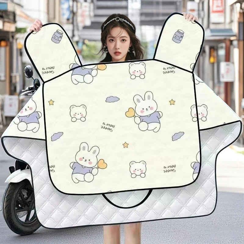 电动车挡风被夏季防晒防水遮阳防风夏天通用薄款电瓶电动车雨罩