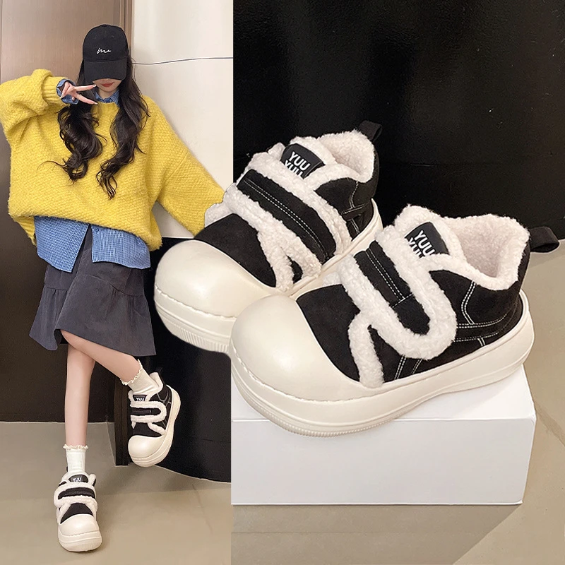 2025新款外穿百搭网红爆款加绒保暖厚底雪地靴女冬季增高软底棉鞋