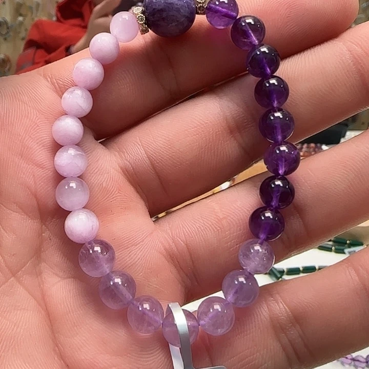 手链未镶嵌水晶原创紫水晶单圈7+214