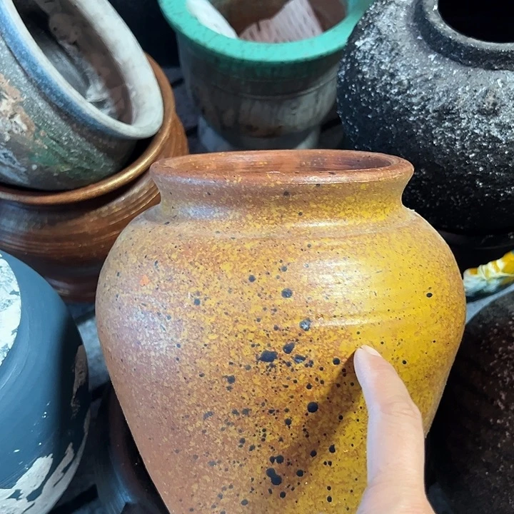 黄色泼墨高20口13带孔