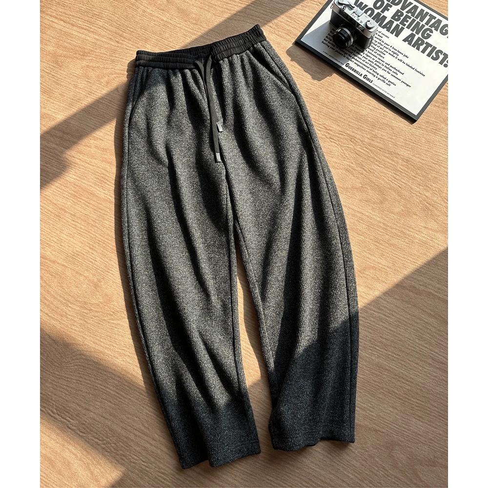 美式潮牌休闲裤男2025秋冬季新款垂感直筒裤宽松百搭运动阔腿卫裤