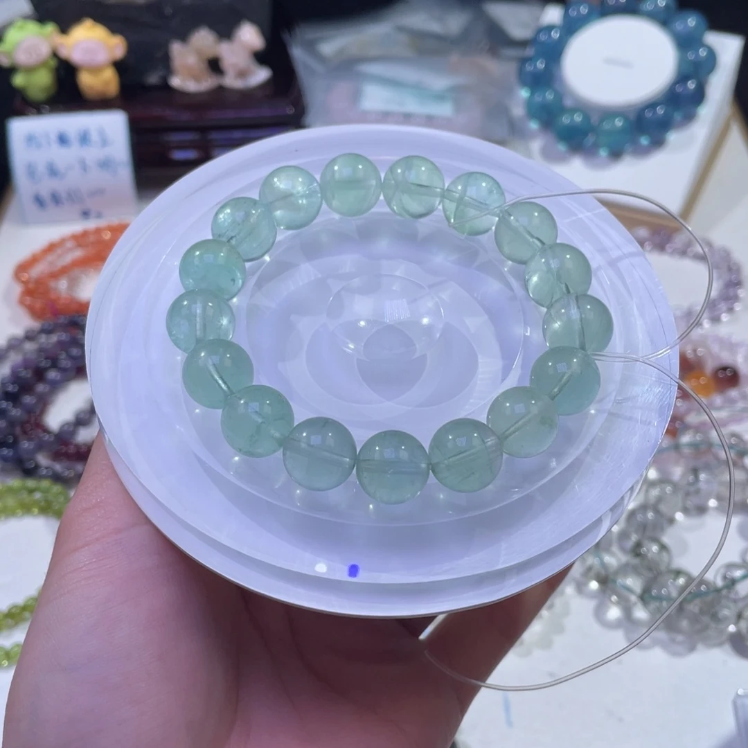 未镶嵌手链水晶薄荷曼波绿萤石12mm