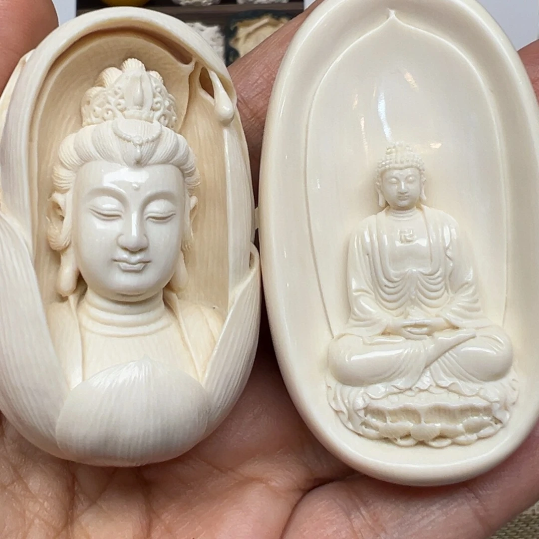 白玉菩提吊坠土**○猛犸