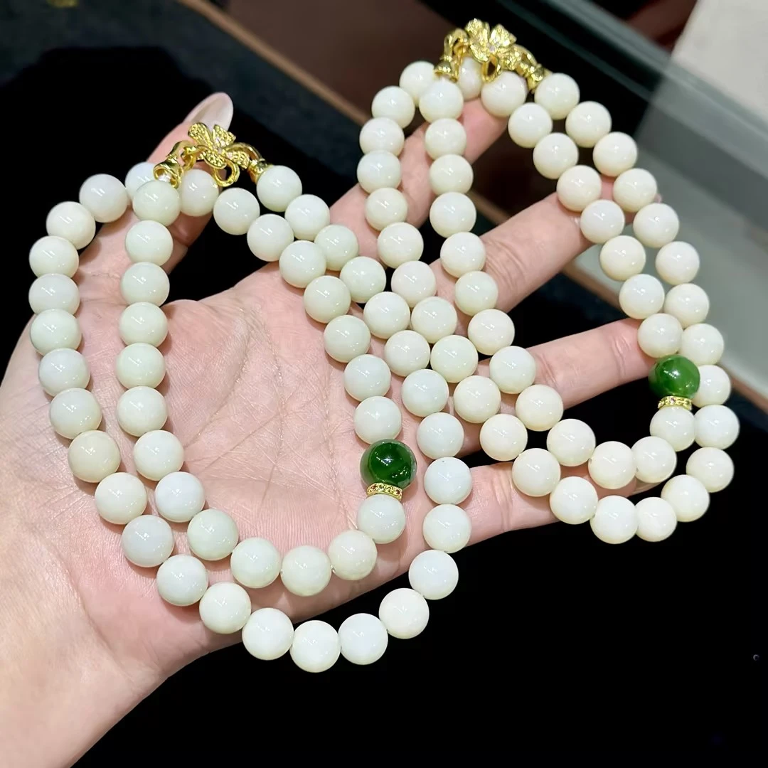 【CH】和田玉米达料DIY项链-约10mm（多样性发其一）