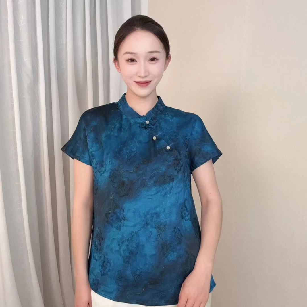 【星空】2025新款新中式香云纱国风短袖-YLMY