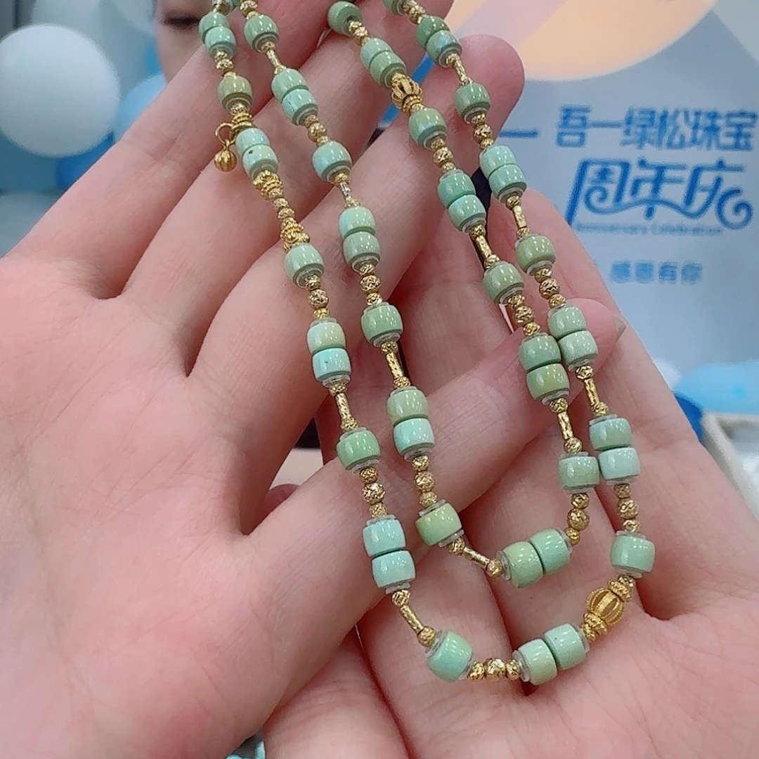 18K金镶嵌绿松石珠宝奇石