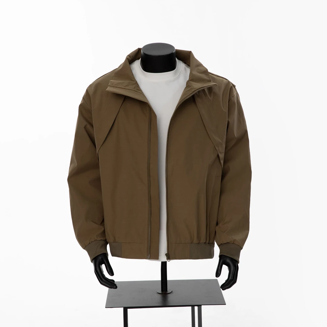 秋季美式立领三防夹克纯色复古户外工装飞行夹克百搭外套