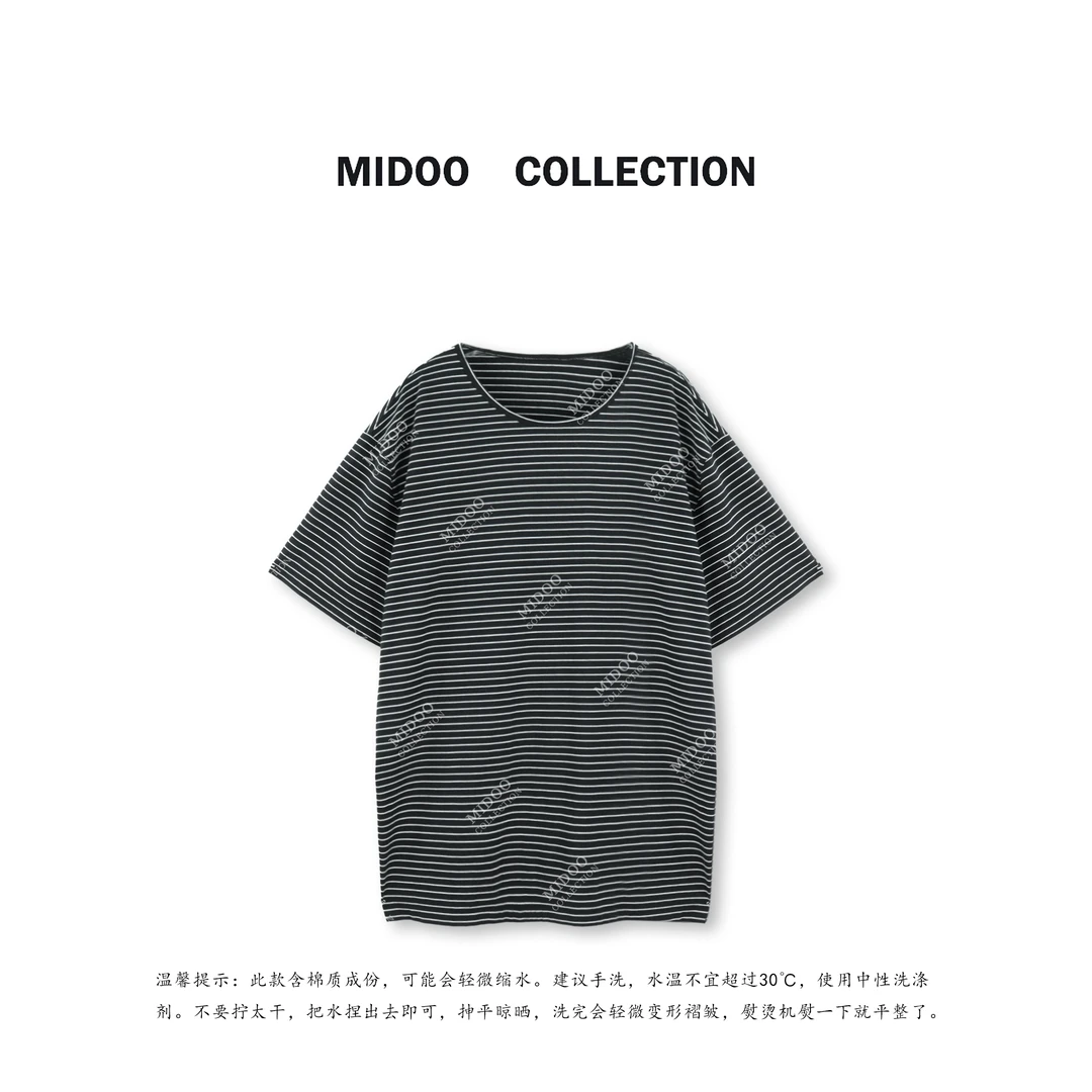 MIDOO ‘不被超越的经典’lem*舒适百搭对条短袖T恤