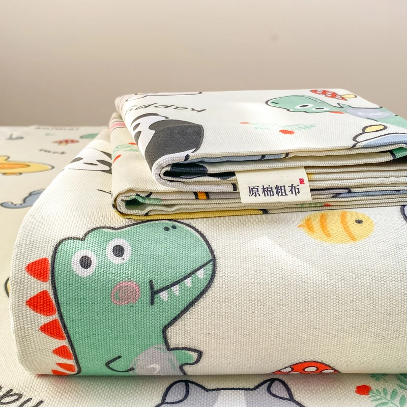 老粗布床单单件亚麻卡通非全棉纯棉加厚学生宿舍单双人被单不起球