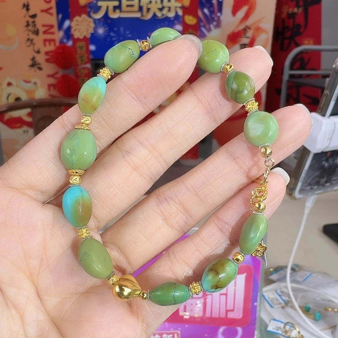 绿松石银S925镀金镶嵌珠宝奇石