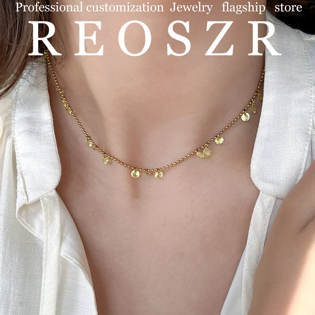 Reoszr/洛恣 钛钢项链 【公主】原创设计时尚百搭钛钢金色素款项链