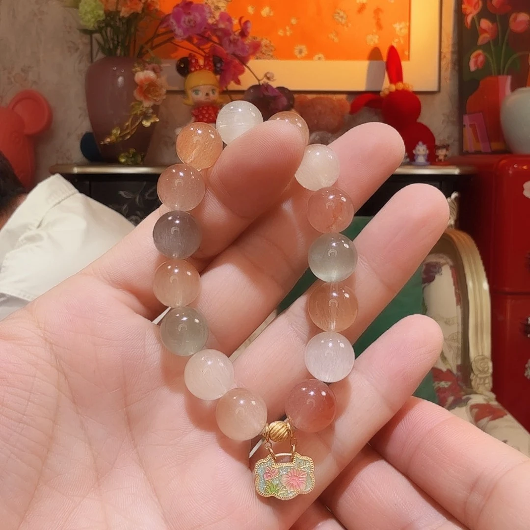 水晶手串18K金镶嵌手串