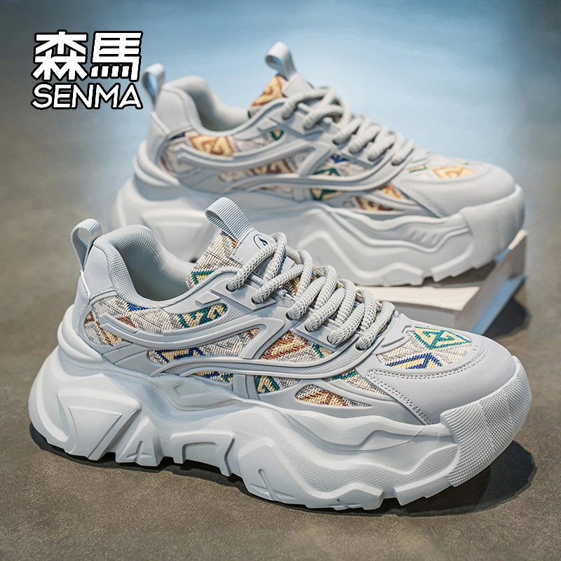 森马增高老爹鞋男鞋2025新款秋冬透气青少年运动休闲跑步厚底潮鞋