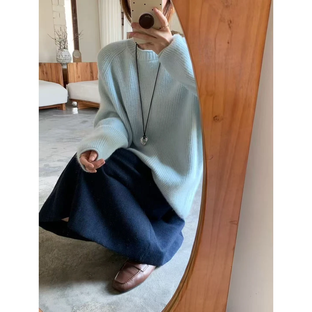 十里@V1036  韩系厚实竖条纹毛衣  8-29