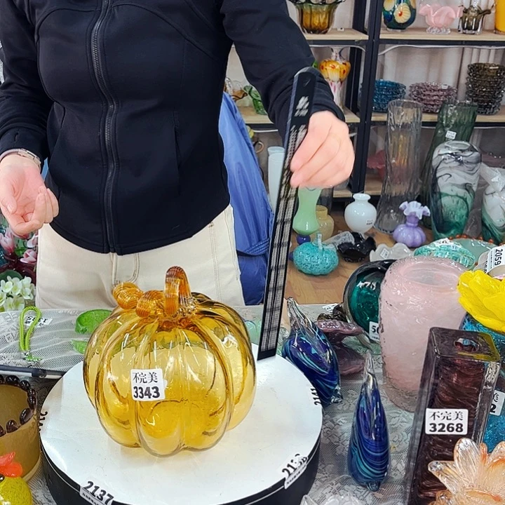 3343大南瓜 家悦琉璃工艺品不完美