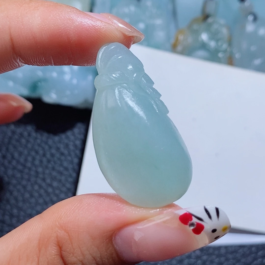 定制翡翠未镶嵌毛货付款后确认抛光