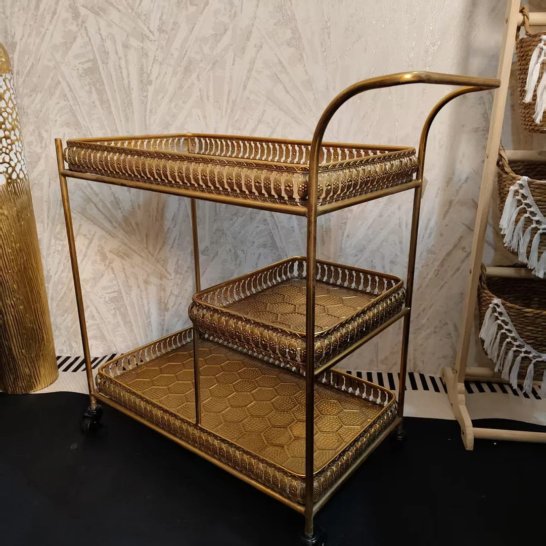 铁艺复古餐车移动手推置物酒店宾馆美容院蛋糕房火锅店餐厅