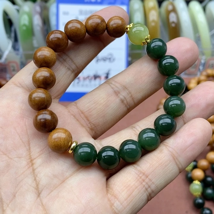 和田玉未镶嵌手链卡10