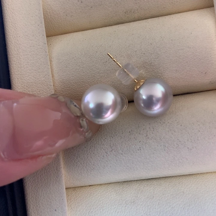 18K金镶嵌耳饰海水珍珠