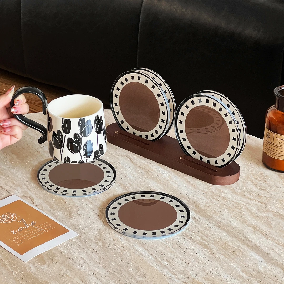 【支点佳居】亚克力水杯垫加厚隔热垫创意造型圣诞树马上有钱杯垫