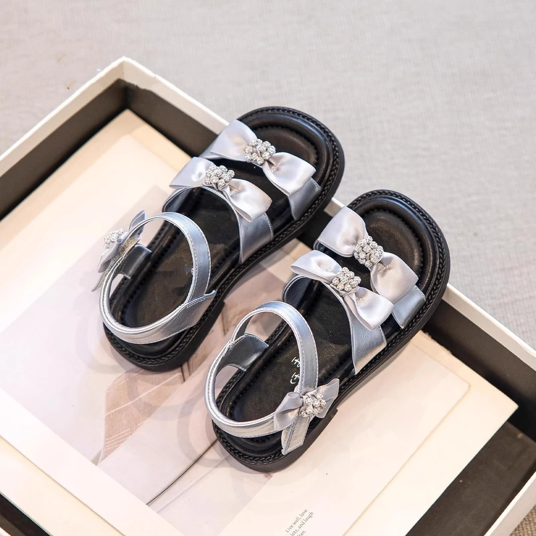 舞玛软底儿童凉鞋2025新款夏款女童公主鞋中大童芭蕾风皮鞋沙滩鞋