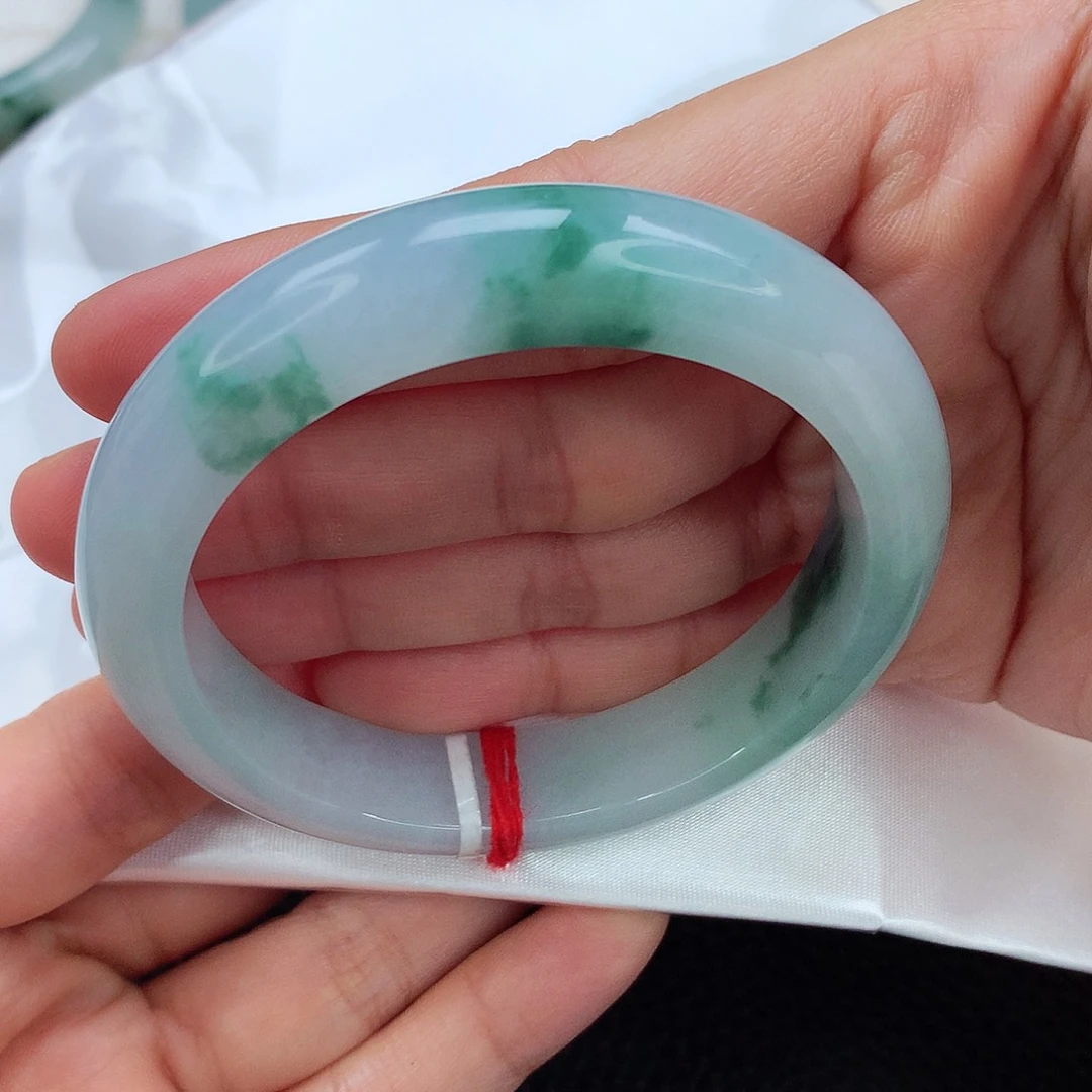 未镶嵌手镯翡翠55.5 君子兰 陌上颜如玉