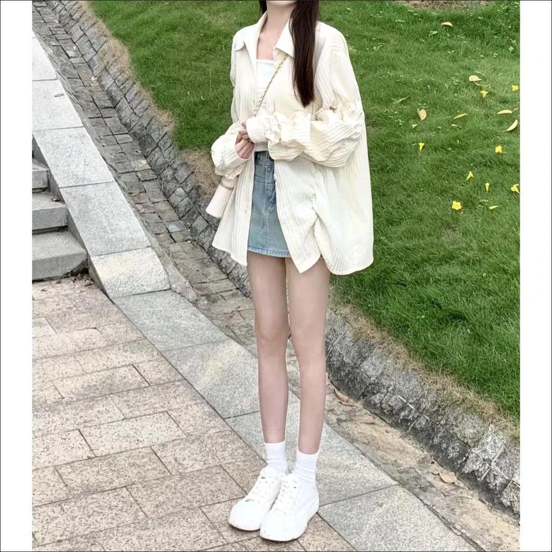 衬衫上衣设计感女小众2025新款夏季薄款衬衣外套女款防晒开衫外搭