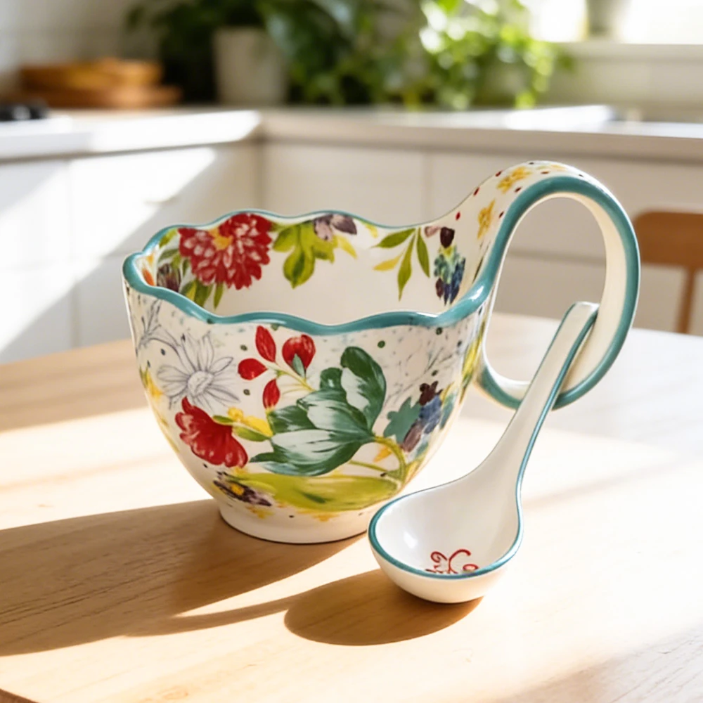 美国先锋-曲把碗加勺子2件套