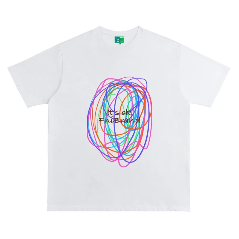 FNI国潮（手绘）男女同款t恤美式复古棉短袖上衣24新款